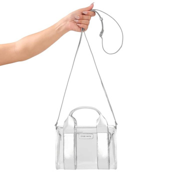 Case-Mate Micro Tote Bag – Voděodolná taška přes rameno (Silver Chrome/Clear)
